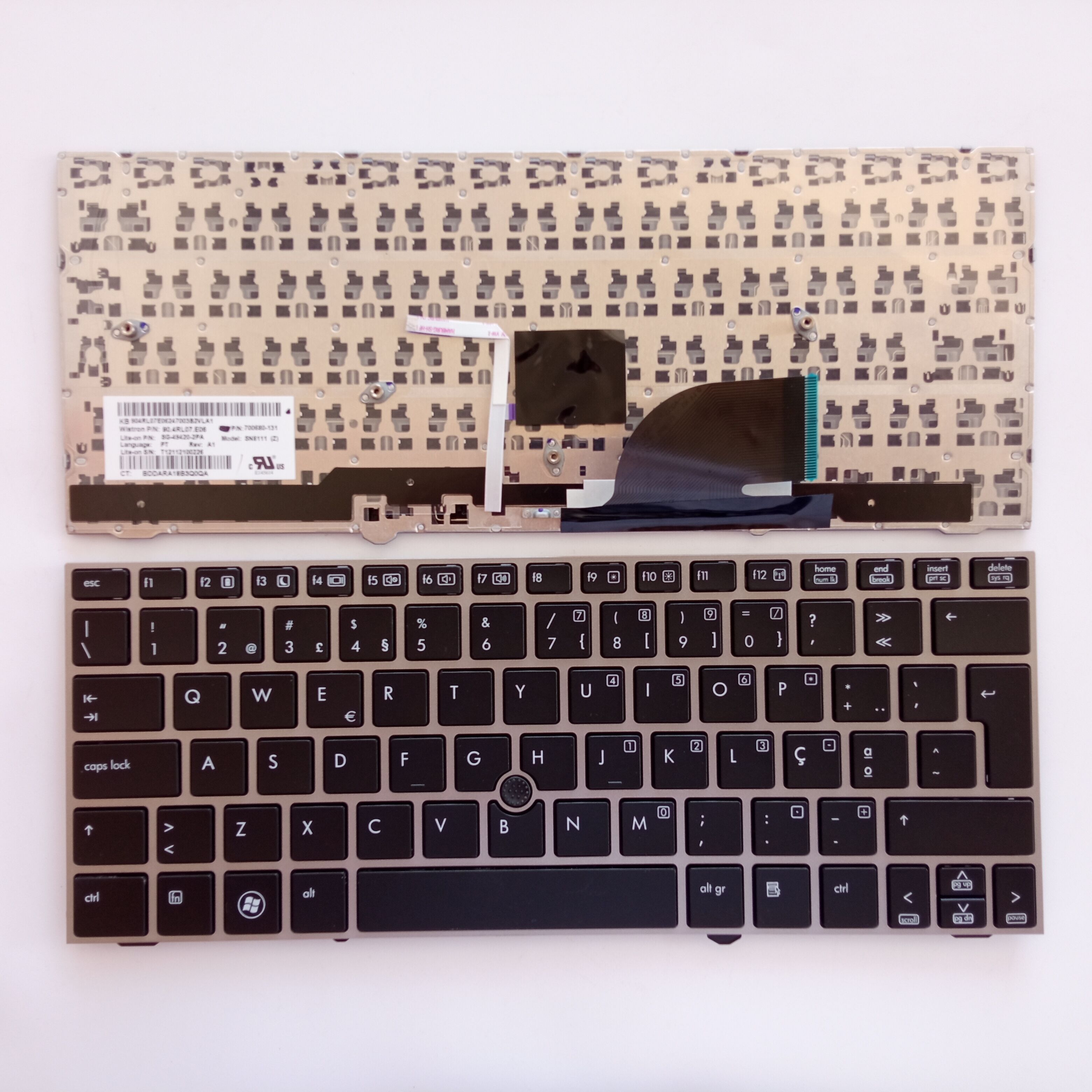 Picture of New Replacement Laptop Keyboard For HP 2170 SILVER FRAME BLACK With Point PO Layout